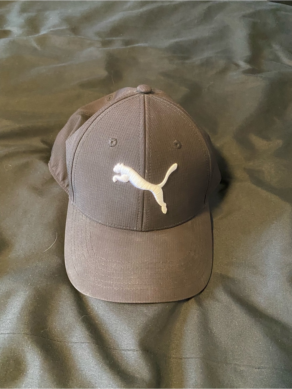 Puma Black Cap with White Puma Cat Emblem